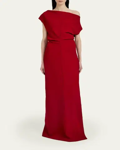 Proenza Schouler Rosina Draped Double-Crepe Dress | Thumbnail 5