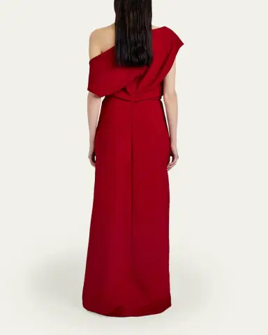 Proenza Schouler Rosina Draped Double-Crepe Dress | Thumbnail 6