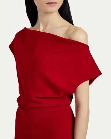Proenza Schouler Rosina Draped Double-Crepe Dress | Thumbnail 7