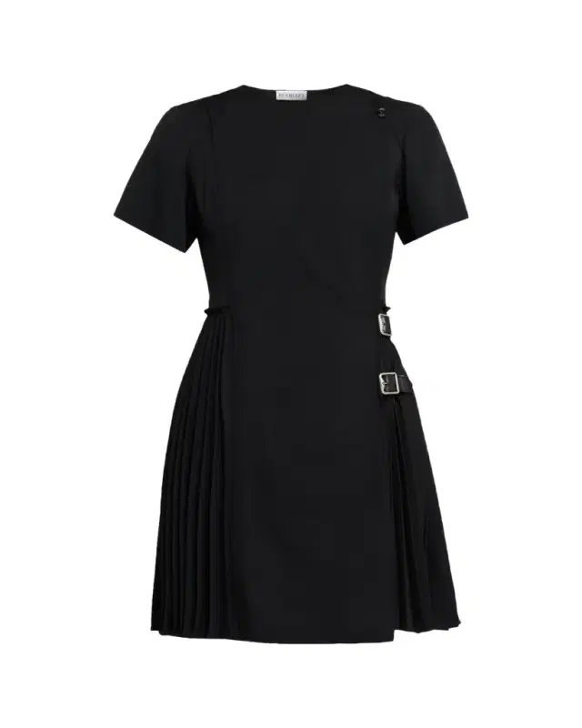 Ada Pleated Wrap Mini Dress