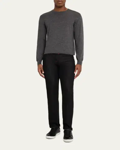 Kiton Men's Black Wash Straight-Fit Jeans | Thumbnail 2 Kiton Men's Black Wash Straight-Fit Jeans | Thumbnail 2