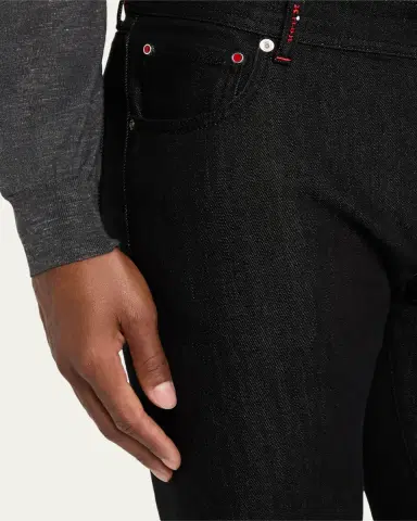 Kiton Men's Black Wash Straight-Fit Jeans | Thumbnail 5 Kiton Men's Black Wash Straight-Fit Jeans | Thumbnail 5