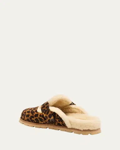 Stuart Weitzman Chrystie Shearling-Lined Leopard Suede Mules | Thumbnail 4