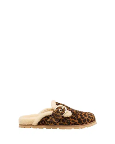 Stuart Weitzman Chrystie Shearling-Lined Leopard Suede Mules | Thumbnail 1