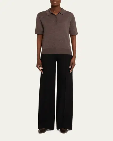 Loulou de Saison Migo Fine Cashmere Polo Sweater | Thumbnail 2 Loulou de Saison Migo Fine Cashmere Polo Sweater | Thumbnail 2