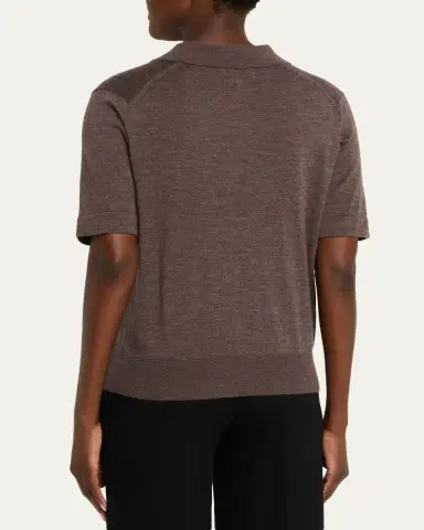 Loulou de Saison Migo Fine Cashmere Polo Sweater | Thumbnail 3 Loulou de Saison Migo Fine Cashmere Polo Sweater | Thumbnail 3