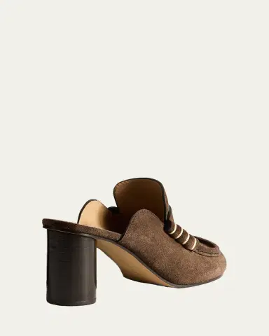 JW Anderson 70mm Suede Loafer Mules | Thumbnail 4