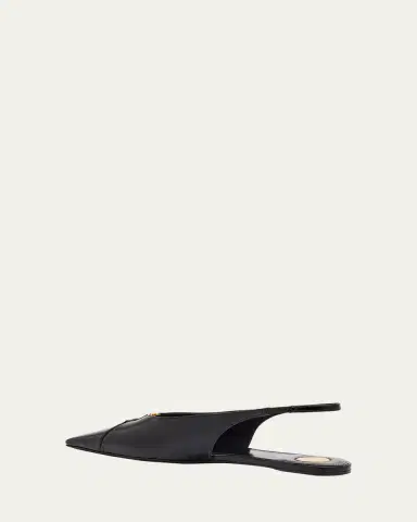 Saint Laurent Babylone Leather YSL Slingback Ballerina Flats | Thumbnail 4