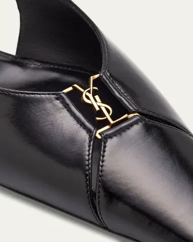 Saint Laurent Babylone Leather YSL Slingback Ballerina Flats | Thumbnail 5
