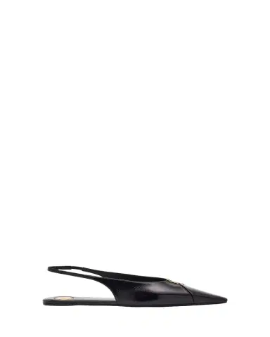 Saint Laurent Babylone Leather YSL Slingback Ballerina Flats | Thumbnail 1