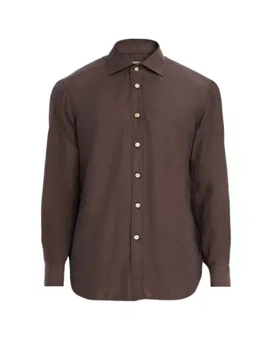 Kiton Men's Cotton Micro-Herringbone Sport Shirt | Thumbnail 1 Kiton Men's Cotton Micro-Herringbone Sport Shirt | Thumbnail 1