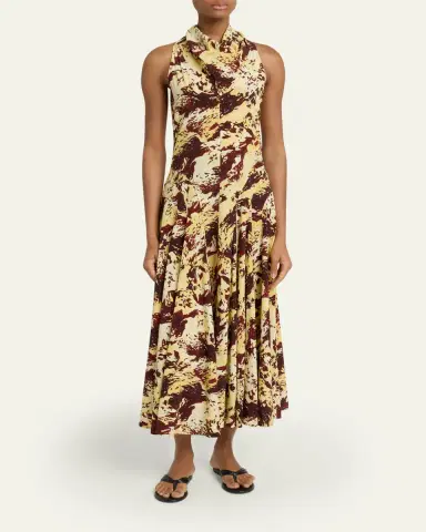 Proenza Schouler Adelide Printed Silk-Blend Dress | Thumbnail 2 Proenza Schouler Adelide Printed Silk-Blend Dress | Thumbnail 2