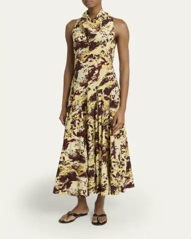 Proenza Schouler Adelide Printed Silk-Blend Dress | Thumbnail 4 Proenza Schouler Adelide Printed Silk-Blend Dress | Thumbnail 4