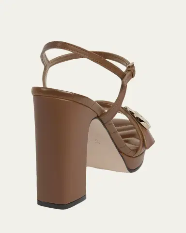 Gucci 95mm GG Marmont Leather Platform Sandals | Thumbnail 4 Gucci 95mm GG Marmont Leather Platform Sandals | Thumbnail 4