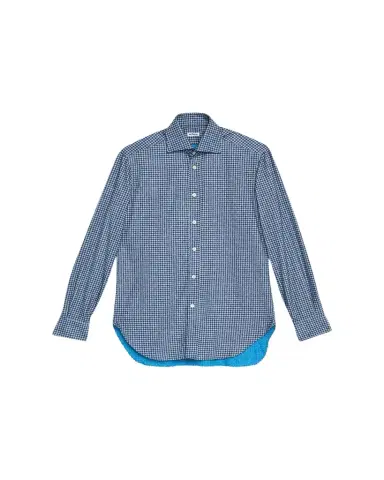 Kiton Men's Cotton Houndstooth Classic-Fit Sport Shirt | Thumbnail 1 Kiton Men's Cotton Houndstooth Classic-Fit Sport Shirt | Thumbnail 1