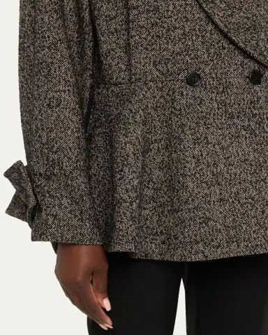 Chloé Double-Breasted Herringbone Oversized Peplum Coat | Thumbnail 5 Chloé Double-Breasted Herringbone Oversized Peplum Coat | Thumbnail 5