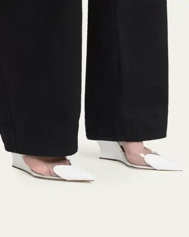 Alaïa 90mm Coeur Heart Clear Wedge Mules | Thumbnail 2 Alaïa 90mm Coeur Heart Clear Wedge Mules | Thumbnail 2