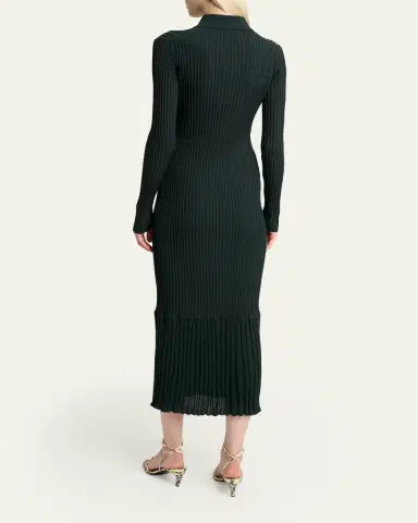 Proenza Schouler Luiza Rib-Knit Long-Sleeve Dress | Thumbnail 3 Proenza Schouler Luiza Rib-Knit Long-Sleeve Dress | Thumbnail 3