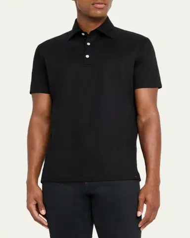 Kiton Men's Cotton Classic-Fit Polo Shirt | Thumbnail 4 Kiton Men's Cotton Classic-Fit Polo Shirt | Thumbnail 4