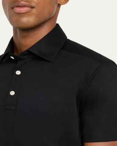 Kiton Men's Cotton Classic-Fit Polo Shirt | Thumbnail 5 Kiton Men's Cotton Classic-Fit Polo Shirt | Thumbnail 5