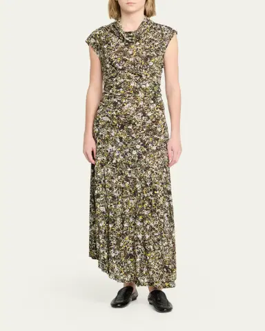 Proenza Schouler Tamara Printed Cowl-Neck Dress | Thumbnail 2 Proenza Schouler Tamara Printed Cowl-Neck Dress | Thumbnail 2