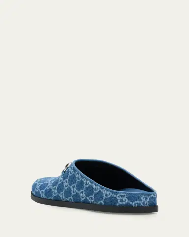 Gucci GG Denim Mules with Horsebit | Thumbnail 4 Gucci GG Denim Mules with Horsebit | Thumbnail 4