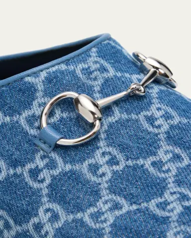 Gucci GG Denim Mules with Horsebit | Thumbnail 5 Gucci GG Denim Mules with Horsebit | Thumbnail 5