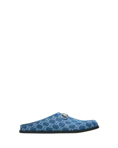 Gucci GG Denim Mules with Horsebit | Thumbnail 1 Gucci GG Denim Mules with Horsebit | Thumbnail 1