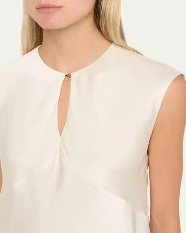 Veronica Beard Sparrow Silk-Blend Keyhole Top | Thumbnail 5