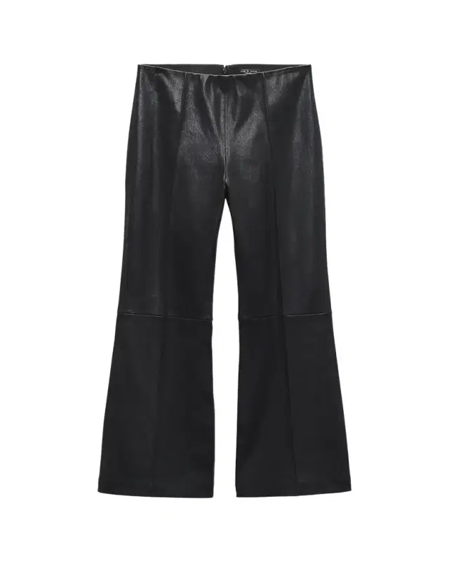 Irina Kick-Flare Leather Pants