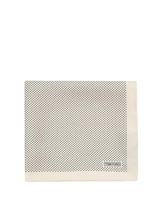 TOM FORD Men's Micro Polka Dot Silk Pocket Square