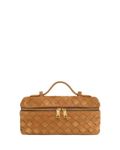 Bottega Veneta Bang Bang Vanity Intrecciato Suede Top-Handle Bag | Thumbnail 1 Bottega Veneta Bang Bang Vanity Intrecciato Suede Top-Handle Bag | Thumbnail 1