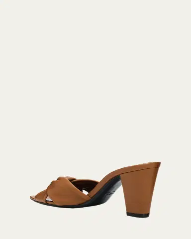 Saint Laurent 75mm Franciane Leather Mule Sandals | Thumbnail 2