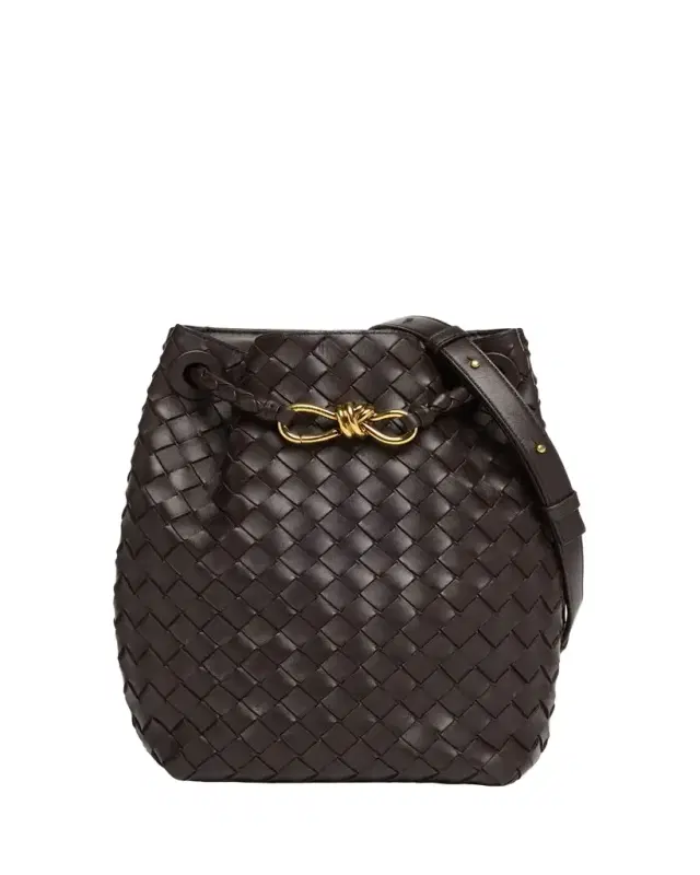 Bottega Veneta Nappa Leather Crossbody Bucket Bag