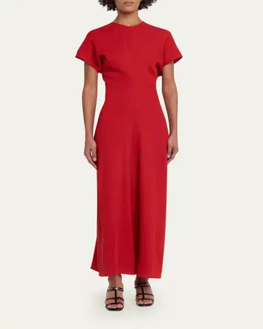 TOTEME Slouch Waist Short-Sleeve Ankle Dress | Thumbnail 2 TOTEME Slouch Waist Short-Sleeve Ankle Dress | Thumbnail 2