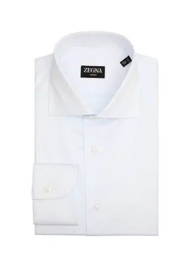 Zegna Men's Tonal Stripe Trofeo Cotton Dress Shirt | Thumbnail 1