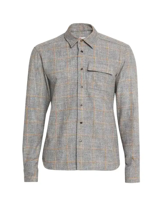 Men's Windowpane Snap-Front Overshirt