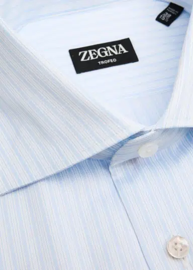 Zegna Men's Trofeo Cotton Multi-Stripe Dress Shirt | Thumbnail 2 Zegna Men's Trofeo Cotton Multi-Stripe Dress Shirt | Thumbnail 2