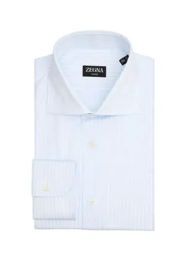 Zegna Men's Trofeo Cotton Multi-Stripe Dress Shirt | Thumbnail 1 Zegna Men's Trofeo Cotton Multi-Stripe Dress Shirt | Thumbnail 1