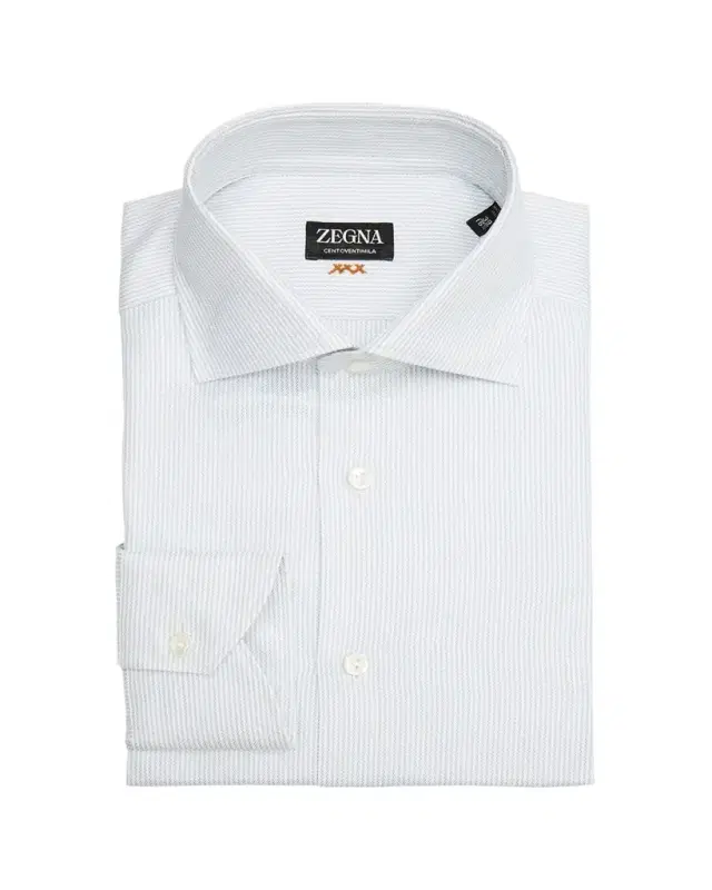 ZEGNA Men's Narrow Stripe Centoventimila Cotton Dress Shirt