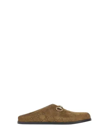 Gucci GG Luxury Suede Mules with Horsebit | Thumbnail 1 Gucci GG Luxury Suede Mules with Horsebit | Thumbnail 1