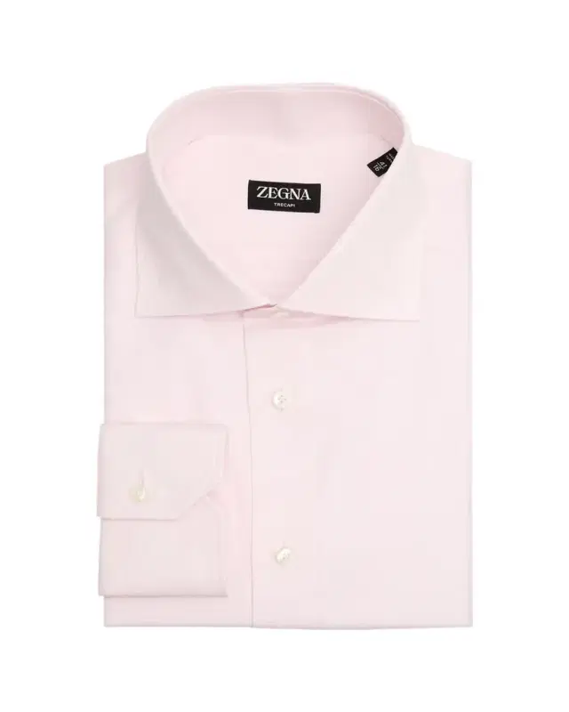 ZEGNA Men's Trecapi Cotton Micro-Structure Dress Shirt