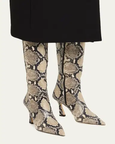 Stuart Weitzman 85mm Vinnie Snake-Printed Leather Knee-High Boots | Thumbnail 3 Stuart Weitzman 85mm Vinnie Snake-Printed Leather Knee-High Boots | Thumbnail 3