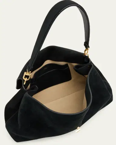 Toteme T-Lock Suede Shoulder Bag | Thumbnail 4 Toteme T-Lock Suede Shoulder Bag | Thumbnail 4