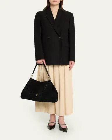 Toteme T-Lock Suede Shoulder Bag | Thumbnail 5 Toteme T-Lock Suede Shoulder Bag | Thumbnail 5