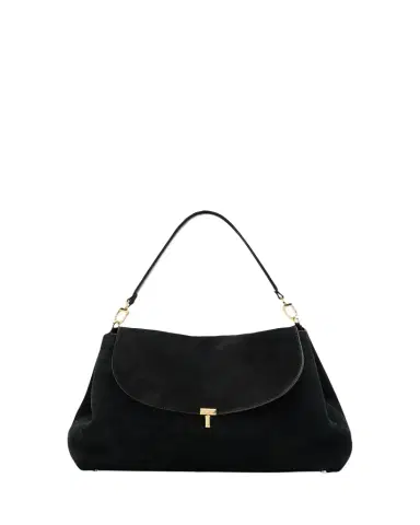 Toteme T-Lock Suede Shoulder Bag | Thumbnail 1 Toteme T-Lock Suede Shoulder Bag | Thumbnail 1