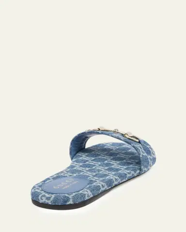 Gucci GG Denim Slide Sandals | Thumbnail 2 Gucci GG Denim Slide Sandals | Thumbnail 2