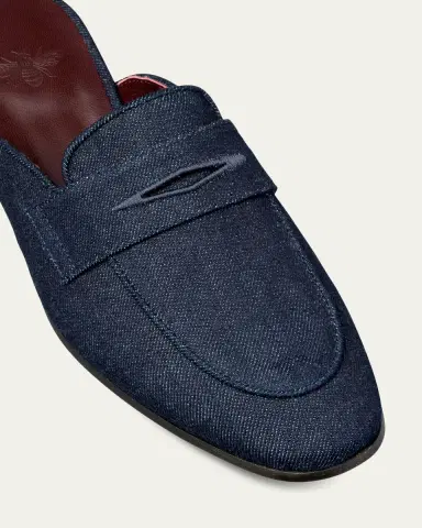 Bougeotte Denim Loafer Mules | Thumbnail 3 Bougeotte Denim Loafer Mules | Thumbnail 3