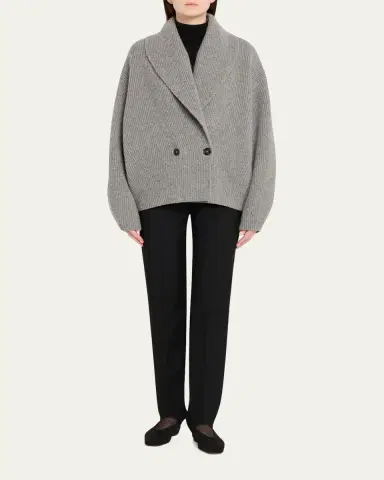 Toteme Shawl Lapel Wool Cardigan | Thumbnail 2