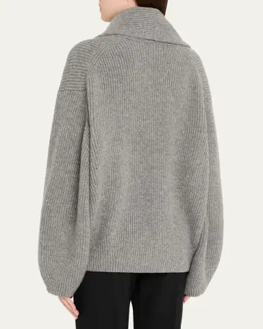 Toteme Shawl Lapel Wool Cardigan | Thumbnail 3